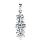 Blauer Apatit Anhänger 925 Silber platiniert ca. 2,31 ct.