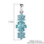Blauer Apatit Anhänger 925 Silber platiniert ca. 2,31 ct.
