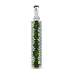 Natürlicher Chromdiopsid Anhänger 925 Silber platiniert ca. 0,98 ct.