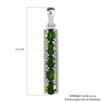 Natürlicher Chromdiopsid Anhänger 925 Silber platiniert ca. 0,98 ct.