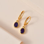 Natürliche, AA Marokkanischer Amethyst Ohrringe, 925 Silber Gelbgold Vermeil ca. 1.46 ct