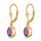 Natürliche, AA Marokkanischer Amethyst Ohrringe, 925 Silber Gelbgold Vermeil ca. 1.46 ct