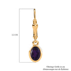 Natürliche, AA Marokkanischer Amethyst Ohrringe, 925 Silber Gelbgold Vermeil ca. 1.46 ct