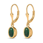 Smaragd-Triplette-Quarz Ohrringe 925 Silber Gelbgold Vermeil ca. 3,10 ct.