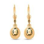 Smaragd-Triplette-Quarz Ohrringe 925 Silber Gelbgold Vermeil ca. 3,10 ct.