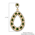 Natürlicher Chromdiopsid Ohrringe 925 Silber Gelbgold Vermeil ca. 5,63 ct.