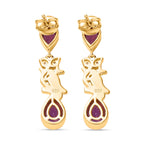 AA Marokkanischer Amethyst Ohrringe 925 Silber Gelbgold Vermeil ca. 2,04 ct.