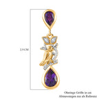 AA Marokkanischer Amethyst Ohrringe 925 Silber Gelbgold Vermeil ca. 2,04 ct.