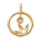 Moissanit Anhänger 925 Silber Gelbgold Vermeil ca. 0.41 ct