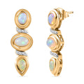 AA natürliche, äthiopische Welo Opal und Zirkon-Ohrringe - 1,71 ct.