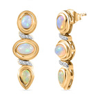 AA Natürlicher, äthiopischer Welo Opal Ohrringe 925 Silber Gelbgold Vermeil ca. 1,71 ct.