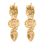 AA Natürlicher, äthiopischer Welo Opal Ohrringe 925 Silber Gelbgold Vermeil ca. 1,71 ct.