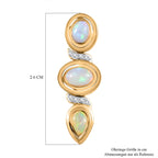 AA Natürlicher, äthiopischer Welo Opal Ohrringe 925 Silber Gelbgold Vermeil ca. 1,71 ct.