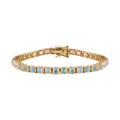 AA Natürlicher, äthiopischer Welo Opal Armband ca. 18 cm 925 Silber Gelbgold Vermeil ca. 6,73 ct.