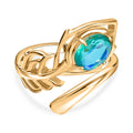 Pfau Quartz Triplette Ring 925 Silber Gelbgold Vermeil (Größe 17.00) ca. 1,50 ct