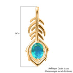 Pfau Quartz Triplette Anhänger 925 Silber Gelbgold Vermeil ca. 1,48 ct.