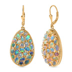 AA Natürlicher, äthiopischer Welo Opal Ohrringe 925 Silber Gelbgold Vermeil ca. 6,88 ct.