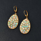 AA Natürlicher, äthiopischer Welo Opal Ohrringe 925 Silber Gelbgold Vermeil ca. 6,88 ct.