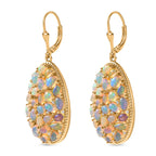 AA Natürlicher, äthiopischer Welo Opal Ohrringe 925 Silber Gelbgold Vermeil ca. 6,88 ct.