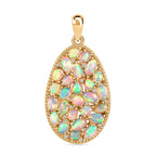 AA Natürlicher, äthiopischer Welo Opal Anhänger 925 Silber Gelbgold Vermeil ca. 3,38 ct.