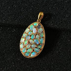 AA Natürlicher, äthiopischer Welo Opal Anhänger 925 Silber Gelbgold Vermeil ca. 3,38 ct.