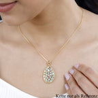 AA Natürlicher, äthiopischer Welo Opal Anhänger 925 Silber Gelbgold Vermeil ca. 3,38 ct.