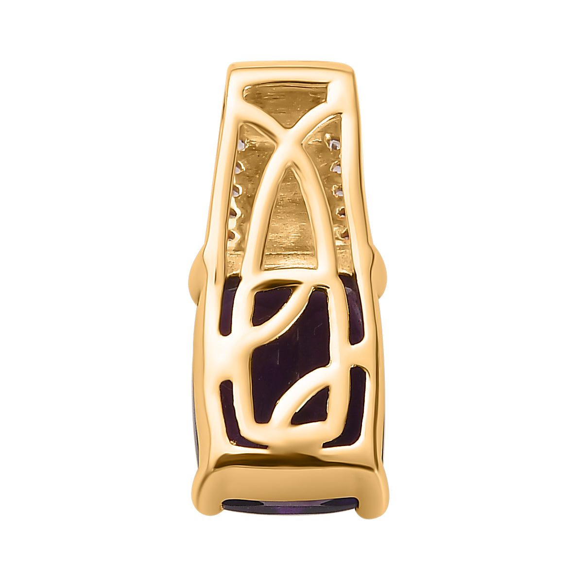 AAA Marokkanischer Amethyst, Weißer Zirkon Anhänger, 925 Silber Gelbgold Vermeil, ca. 2.42 ct