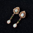 AA Natürlicher, äthiopischer Welo Opal, Natürlicher Chromdiopsid Ohrringe 925 Silber Gelbgold Vermeil ca. 2,64 ct.