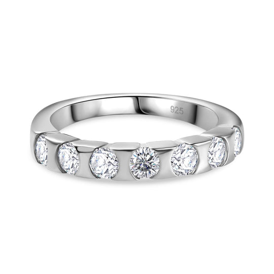Moissanit Ring 925 Silber rhodiniert (Größe 20.00) ca. 0,74 ct