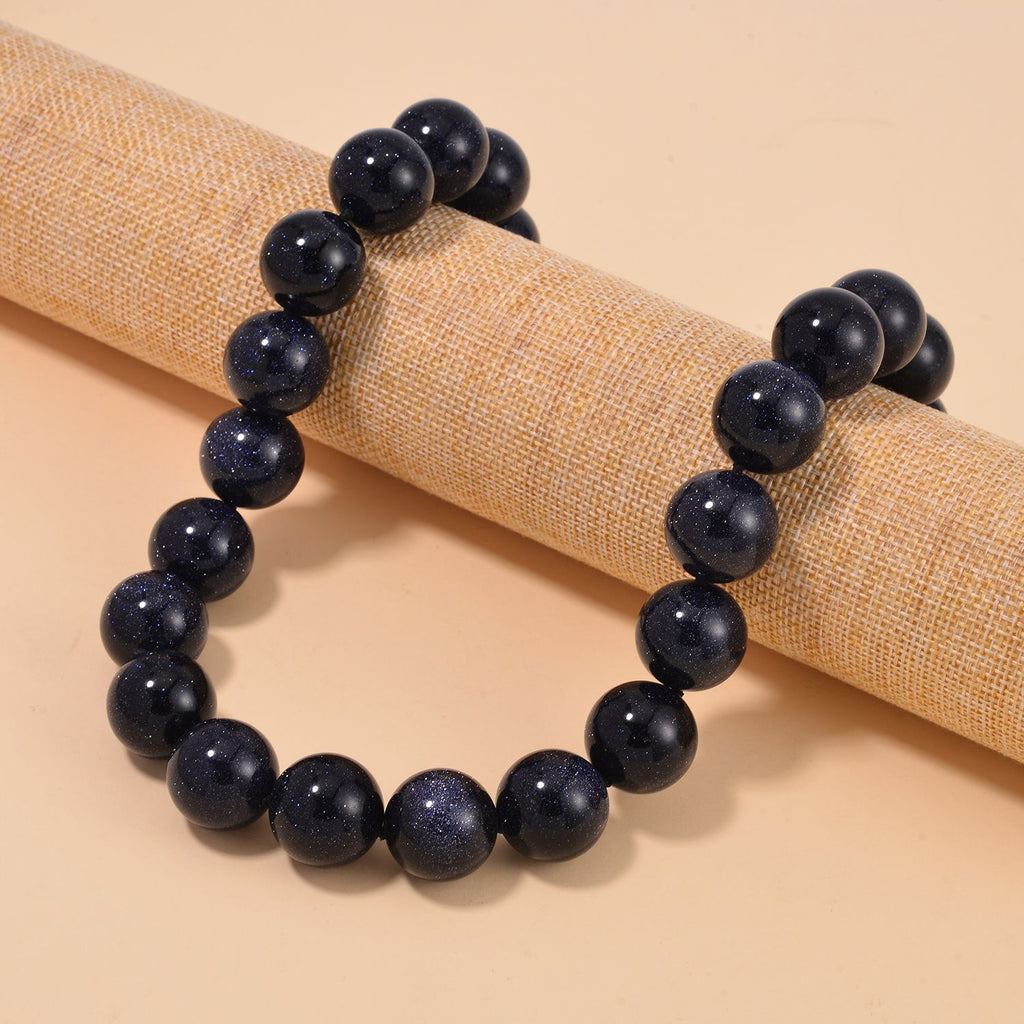 Blauer Sandstein flexiblel Halskette, Reiner Edelstahl ca. 1110.00 ct