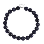 Blauer Sandstein flexiblel Halskette, Reiner Edelstahl ca. 1110.00 ct