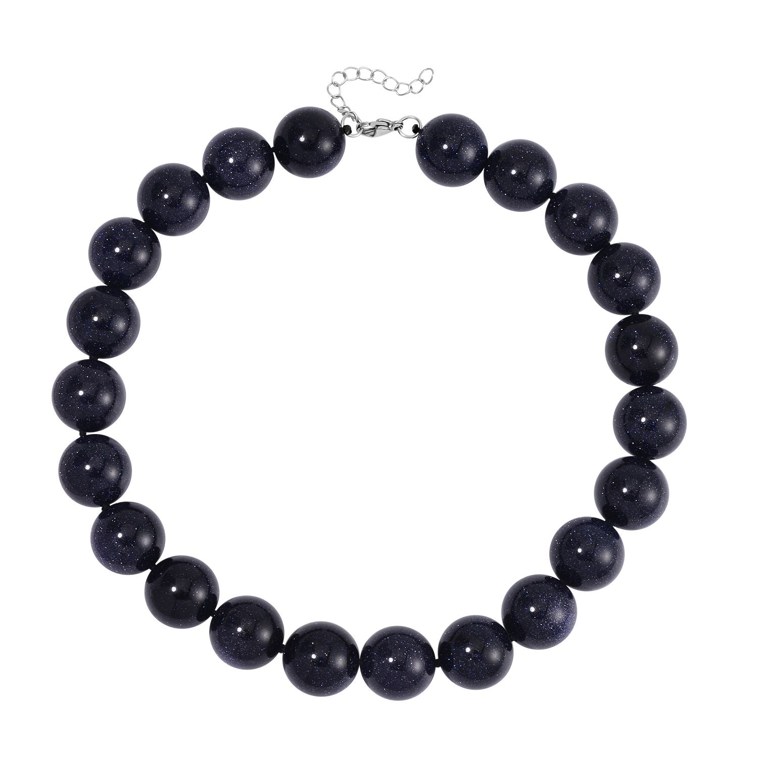Blauer Sandstein flexiblel Halskette, Reiner Edelstahl ca. 1110.00 ct