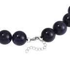 Blauer Sandstein flexiblel Halskette, Reiner Edelstahl ca. 1110.00 ct