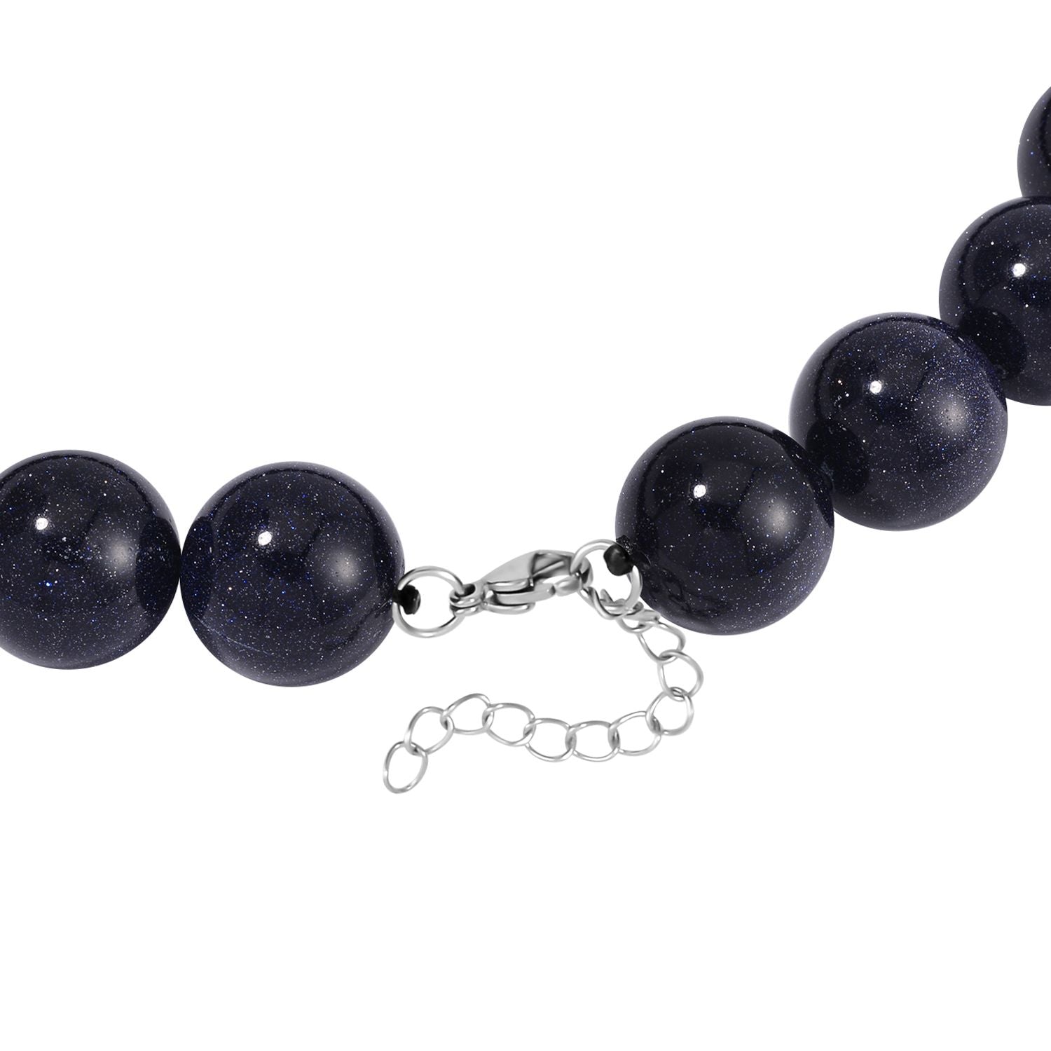 Blauer Sandstein flexiblel Halskette, Reiner Edelstahl ca. 1110.00 ct