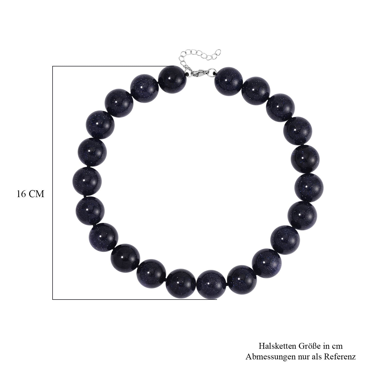 Blauer Sandstein flexiblel Halskette, Reiner Edelstahl ca. 1110.00 ct