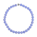 Blauer Spitze-Achat Halskette ca. 50 cm 925 Silber ca. 517,75 ct.