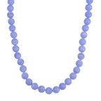 Blauer Spitze-Achat Halskette ca. 50 cm 925 Silber ca. 517,75 ct.