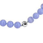 Blauer Spitze-Achat Halskette ca. 50 cm 925 Silber ca. 517,75 ct.