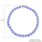 Blauer Spitze-Achat Halskette ca. 50 cm 925 Silber ca. 517,75 ct.
