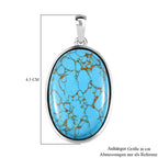 Blaues Türkis Anhänger 925 Silber rhodiniert ca. 26,60 ct.