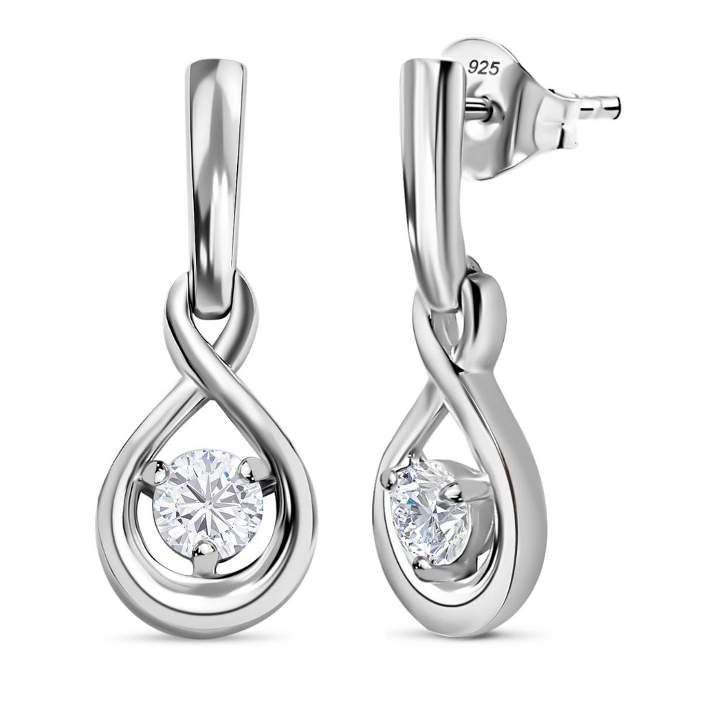 Moissanit Ohrringe 925 Silber platiniert ca. 0.46 ct