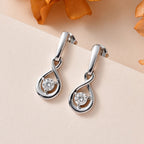 Moissanit Ohrringe 925 Silber platiniert ca. 0.46 ct