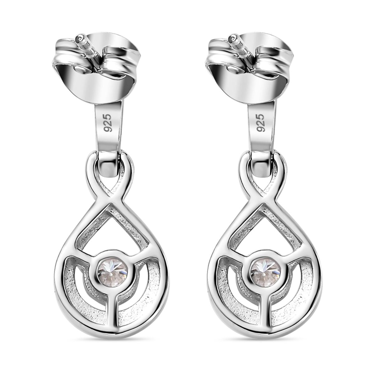 Moissanit Ohrringe 925 Silber platiniert ca. 0.46 ct
