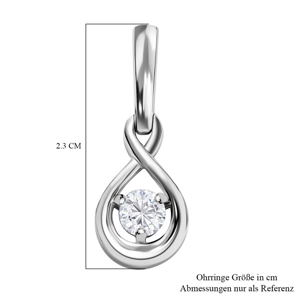 Moissanit Ohrringe 925 Silber platiniert ca. 0.46 ct