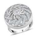 Moissanit Ring 925 Silber platiniert (Größe 16.00) ca. 1.62 ct