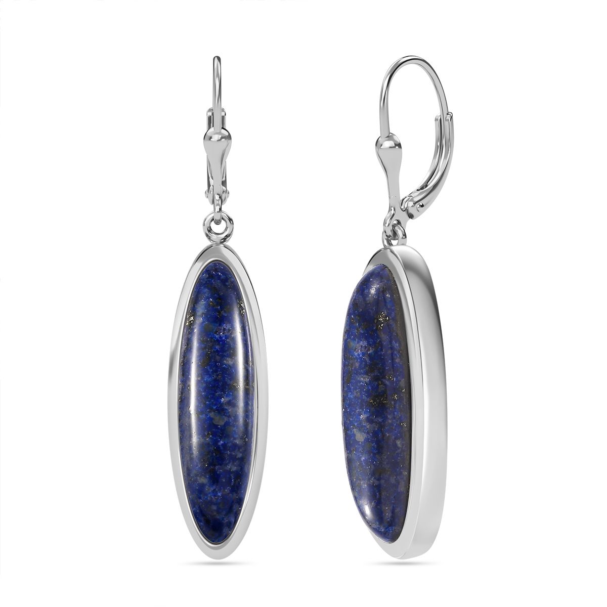 Lapislazuli Ohrringe 925 Silber rhodiniert ca. 23,75 ct.