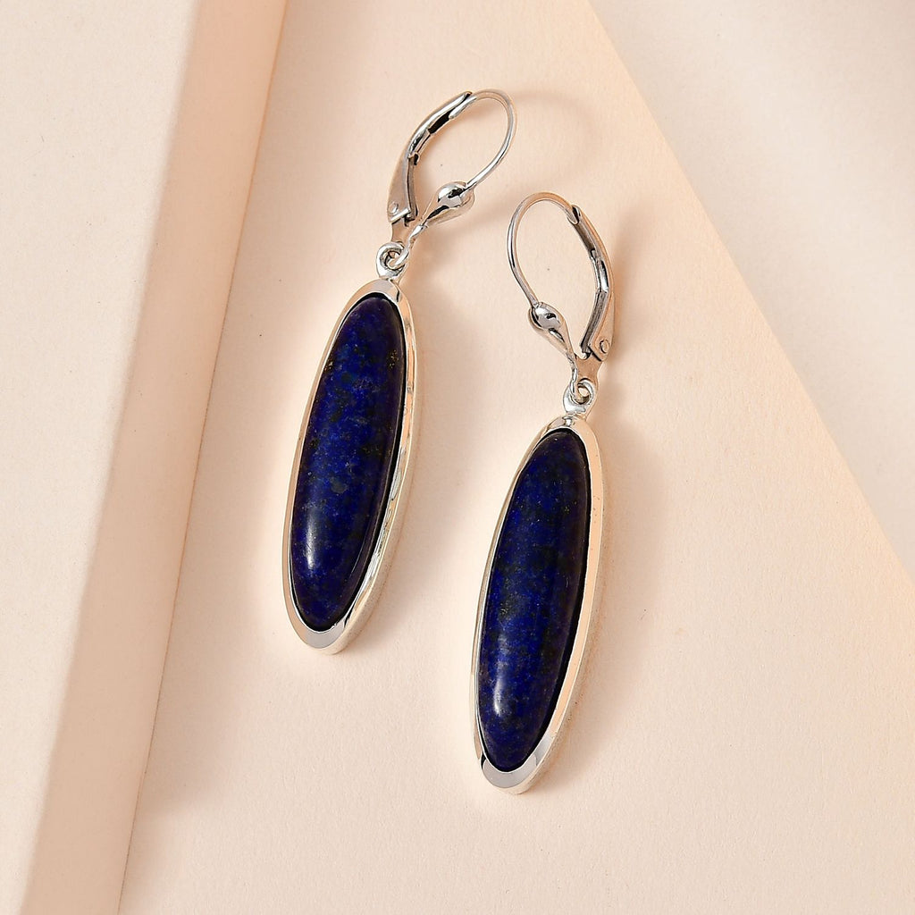Lapislazuli Ohrringe 925 Silber rhodiniert ca. 23,75 ct.