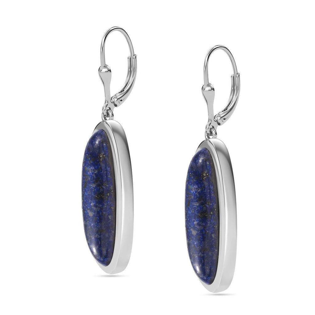 Lapislazuli Ohrringe 925 Silber rhodiniert ca. 23,75 ct.