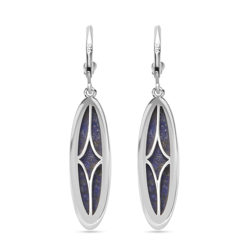 Lapislazuli Ohrringe 925 Silber rhodiniert ca. 23,75 ct.