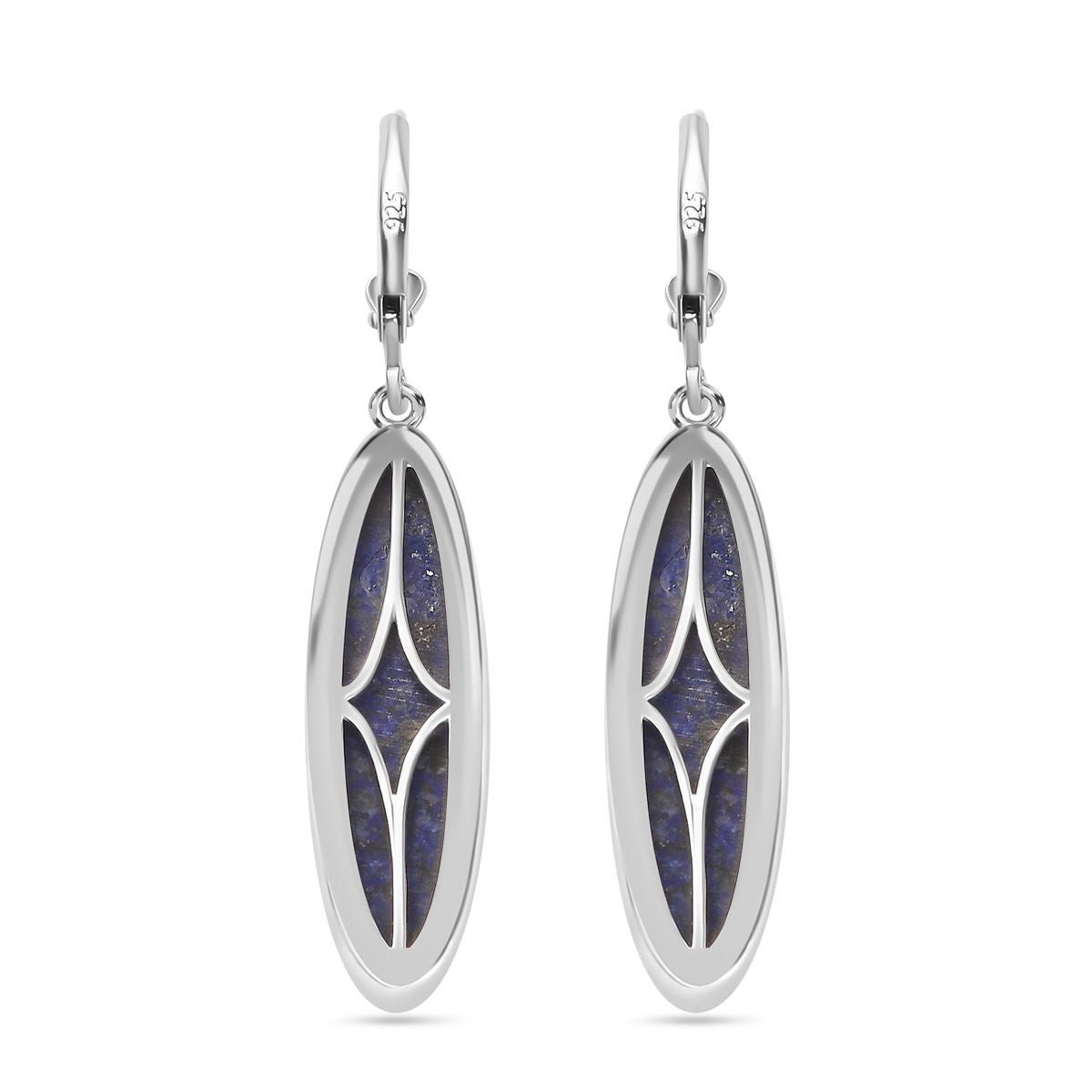 Lapislazuli Ohrringe 925 Silber rhodiniert ca. 23,75 ct.